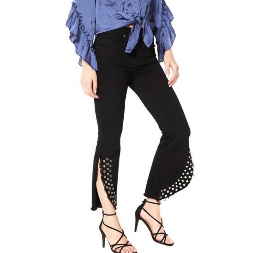 NWOT Misa superstar cropped flare grommet‎ jeans